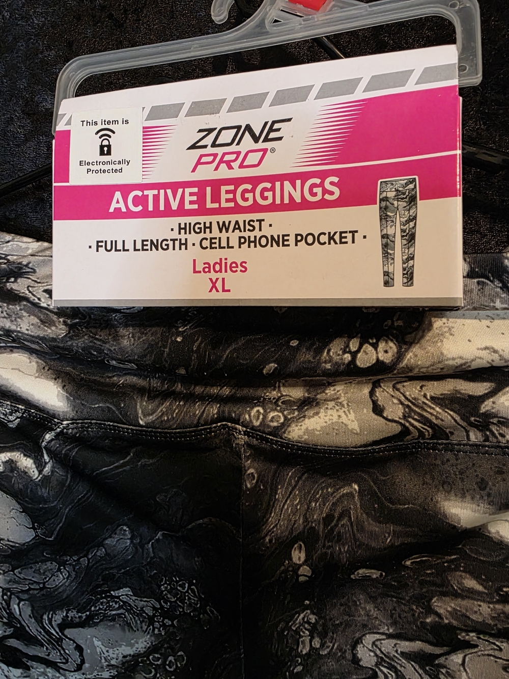Zone Pro Black & White Marble Active Leggings